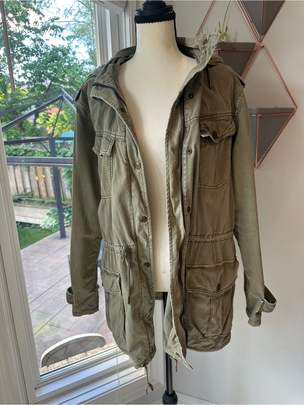 VINTAGE Y2K TALULA ARITZIA Army Green COTTON Utility Field Jacket Coat Medium